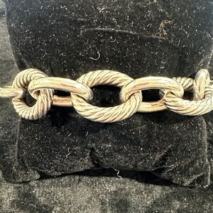 David Yurman Textured Rope-Link Chain Bracelet - Sterling silver